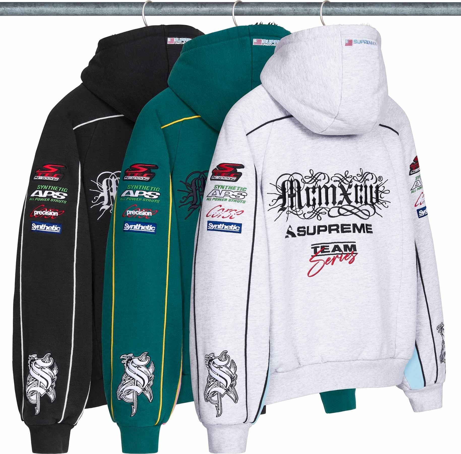 Racing Lined Zip Up Hooded Sweatshirt